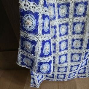 New Crochet Lace Granny Square Shift Dress Beach Wedding Indie Retro Boho Comfy